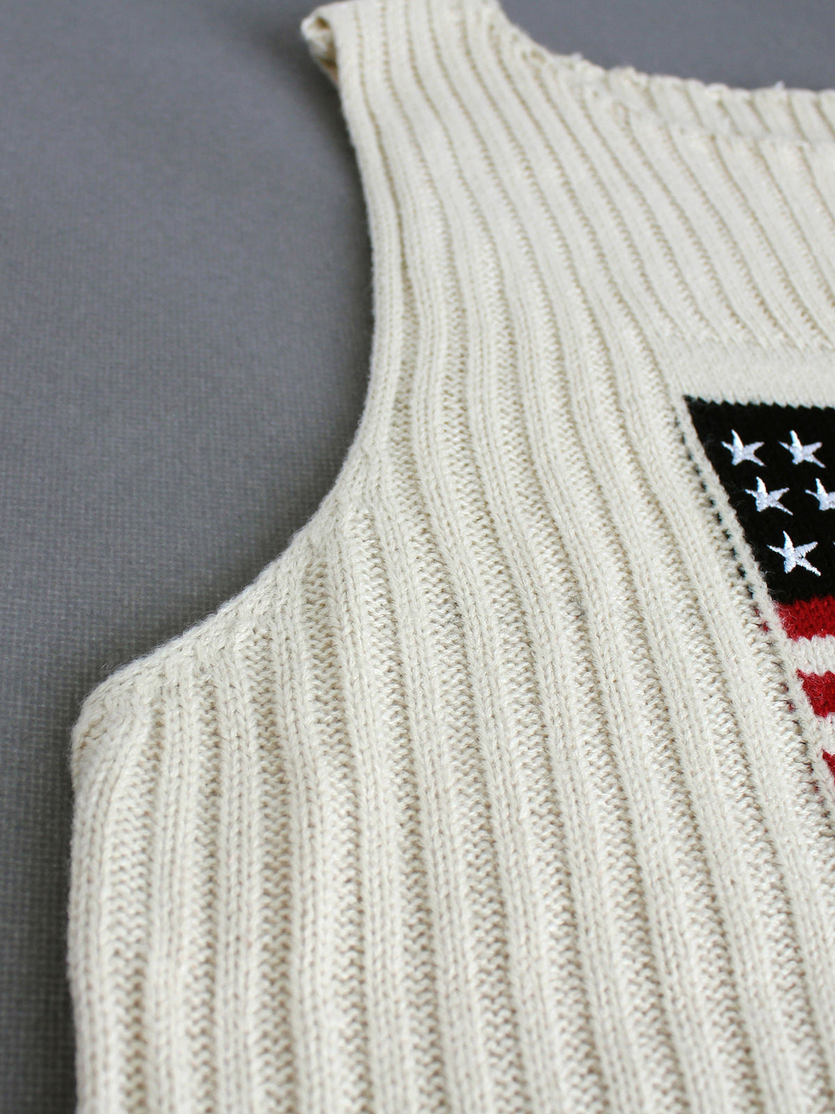 Women Fashion Casual American Independence Day Flag Knitwear Vest