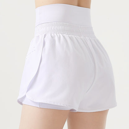 Women Casual Solid Color High Waist Sports Shorts