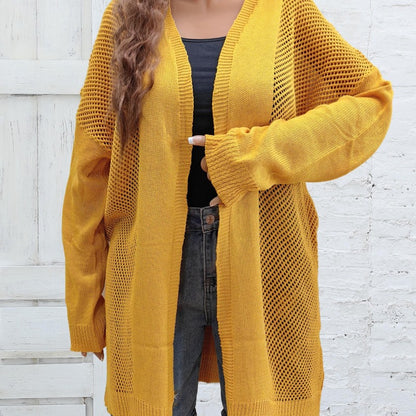 Chaqueta de manga larga tipo cárdigan de punto informal a la moda para mujer