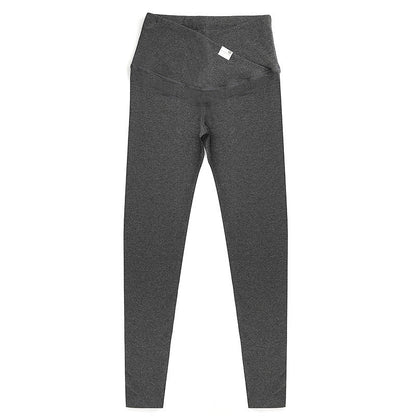 Pregnant Women Fashion Casual Double Belly Cloth Label Tight Pants