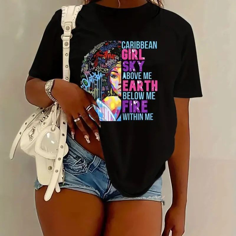 Women Casual Cartoon Girl'S Printed Short-Sleeved T-Shirt