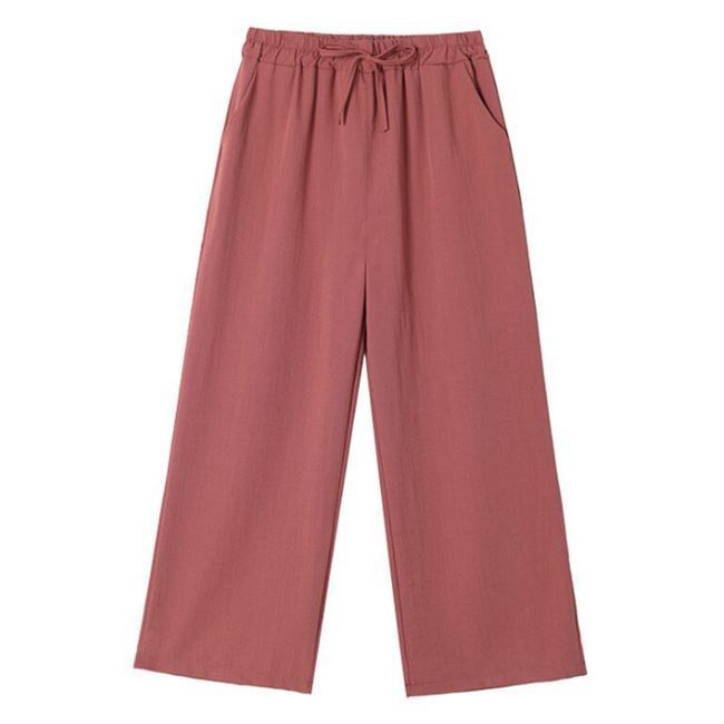 Women'S Fashion Casual Loose High Waist Thin Drape Cropped Pants