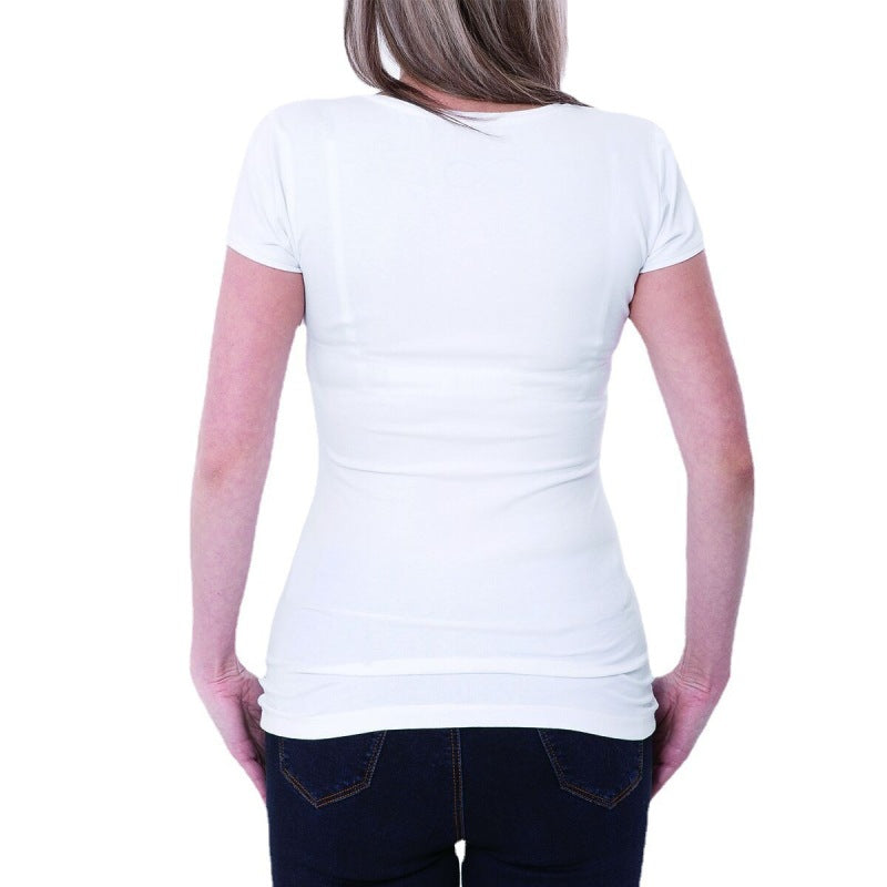 Camiseta informal holgada de talla grande para mujer, cuello redondo, manga corta, estampado de letras y eslogan