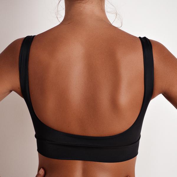 Traje de baño de dos piezas informal de moda de color sólido para mujer
