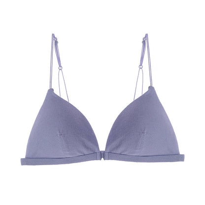 3 Pcs/Set Women Basic Casual Rib Knit Solid Color Bra