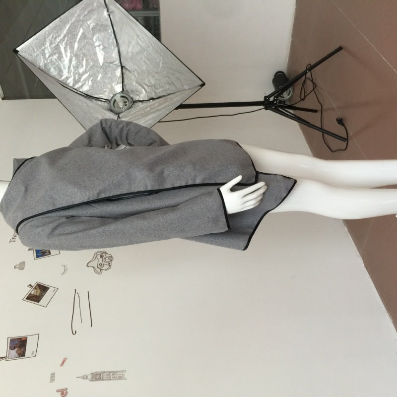 Women Fashion Casual Long Sleeve Heap Collar Irreguar Surplice Coat