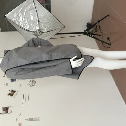 Women Fashion Casual Long Sleeve Heap Collar Irreguar Surplice Coat
