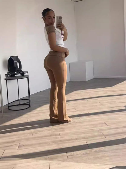 Summer Women Casual Round Neck Short-Sleeved T-Shirt Top Pants Two-Piece Set