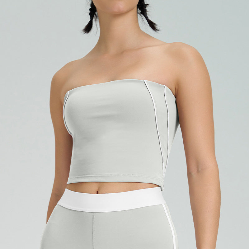 Top deportivo de yoga con doble exfoliación, informal, a la moda para mujer