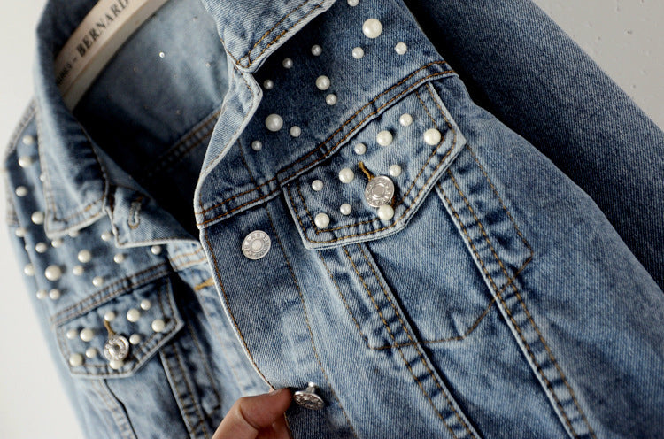 Chaqueta vaquera holgada de manga larga con botones y corte atrevido para mujer, talla grande