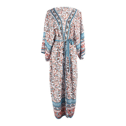 Traje de baño con cordones y estampado floral para mujer, estilo casual, para vacaciones