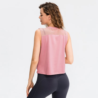 Chaleco deportivo informal holgado para mujer, sin mangas, transpirable y de secado rápido