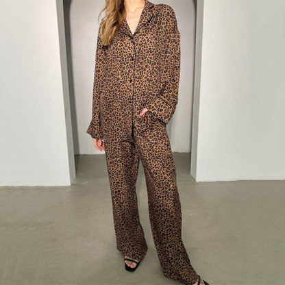 Women Casual Leopard Print Pajamas