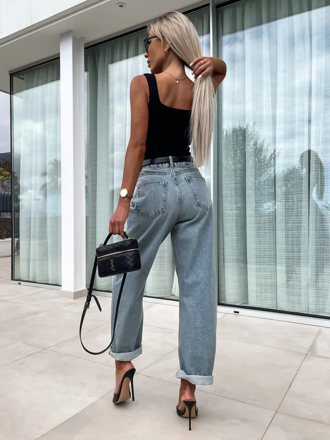 Women Fashion Casual Loose Women Jeans