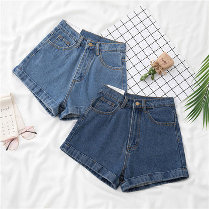 Pantalones cortos vaqueros de pierna ancha, rectos, finos y a la moda de verano para mujer