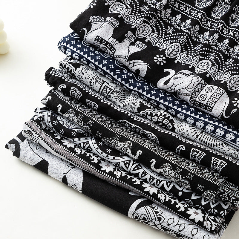 Women Casual Elephant Print Beach Pants