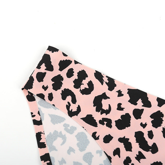 Braguita cómoda de leopardo de color liso básica informal para mujer