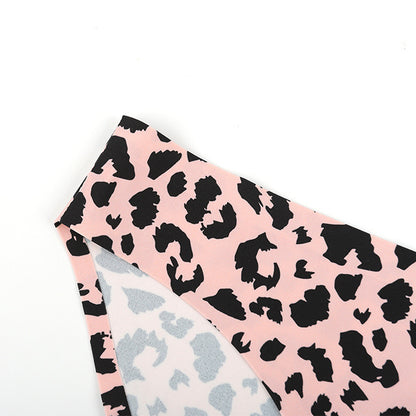 Braguita cómoda de leopardo de color liso básica informal para mujer