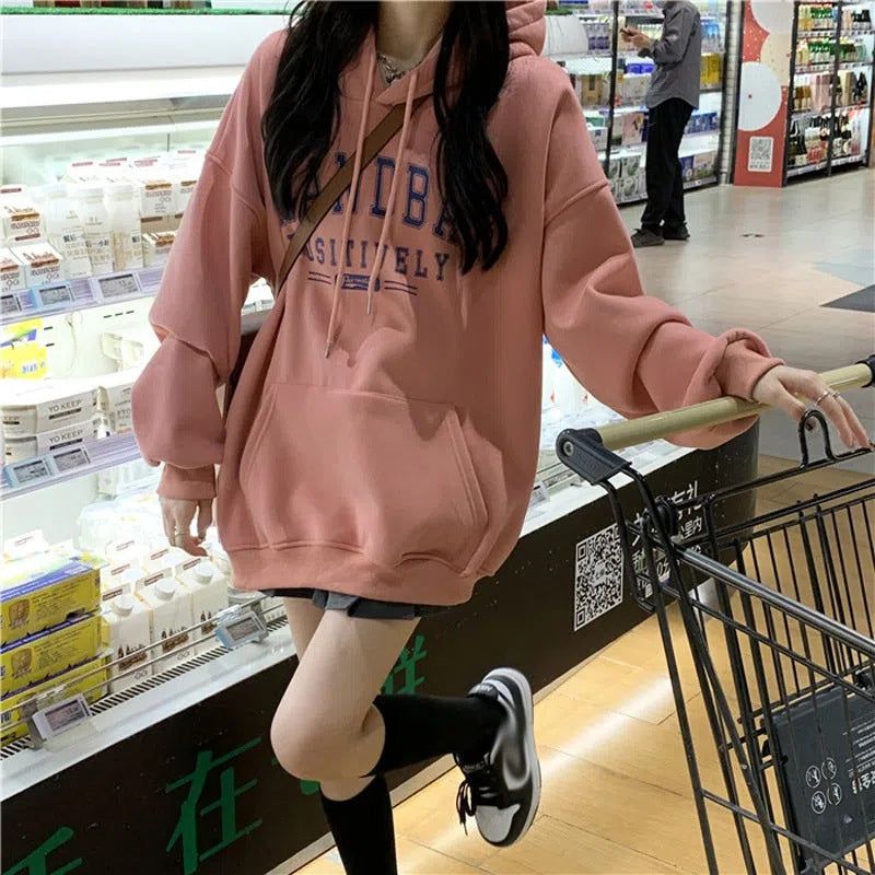 Sudadera con capucha informal de invierno para mujer con forro polar