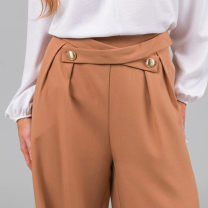 Women Fashion Casual Solid Color Wide Leg Pants
