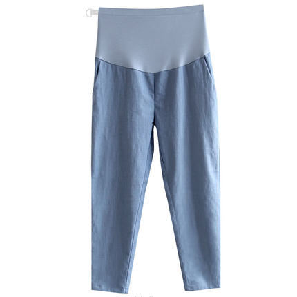 Pregnant Women Casual Solid Color Cotton And Linen Thin Wide-Leg Pants