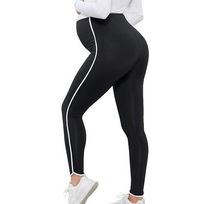 Leggings de yoga elásticos de cintura alta y cadera para mujeres embarazadas