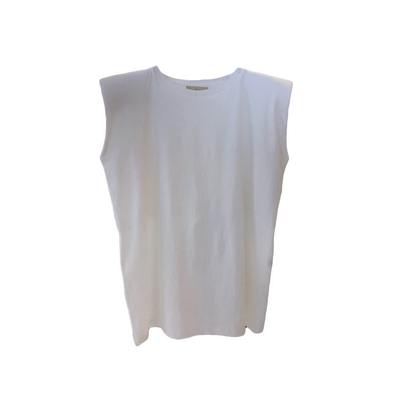 Women Casual Loose Solid Color Sleeveless Tank Top