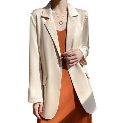 Blazer informal de manga larga para mujer, color liso, a la moda