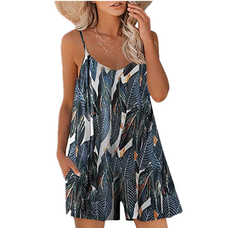 Mono informal con tirantes holgados y estampado tie-dye para mujer