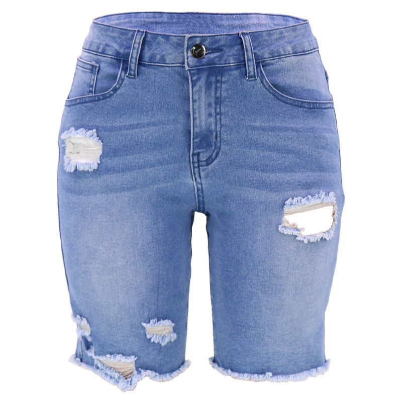 Women'S Fashion Casual Ripped Denim Shorts