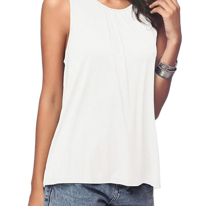Women Casual Basic Plus Size Summer Solid Color Loose Tank Top