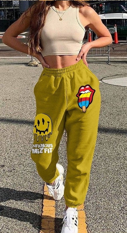 Athleisure Casual Street Fashion Street Women Letter Thickened Sweatpants