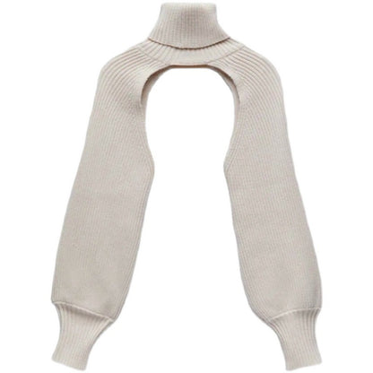 Women Casual Edgy Long Puff Sleeves Turtle Neck Solid Color Sweater