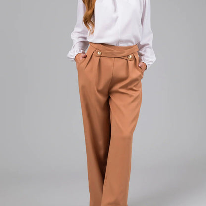 Women Fashion Casual Solid Color Wide Leg Pants