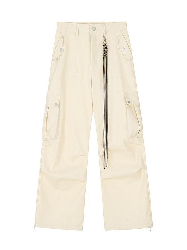 Pantalones cargo casuales de Maillard, holgados y rectos con bolsillos vintage para mujer