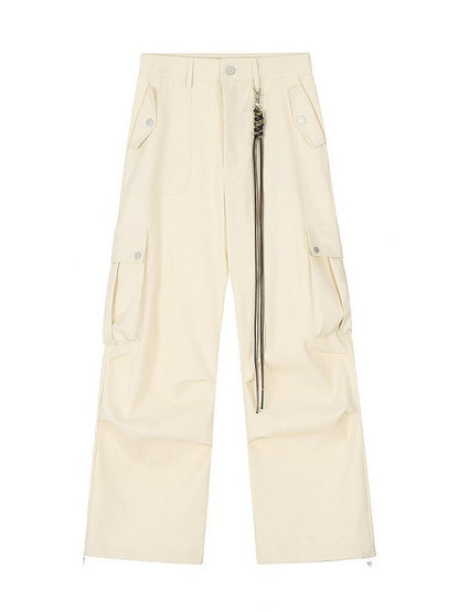 Pantalones cargo casuales de Maillard, holgados y rectos con bolsillos vintage para mujer