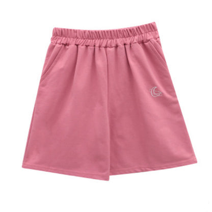 Women Fashion Casual Embroidered Elastic-Waist Shorts