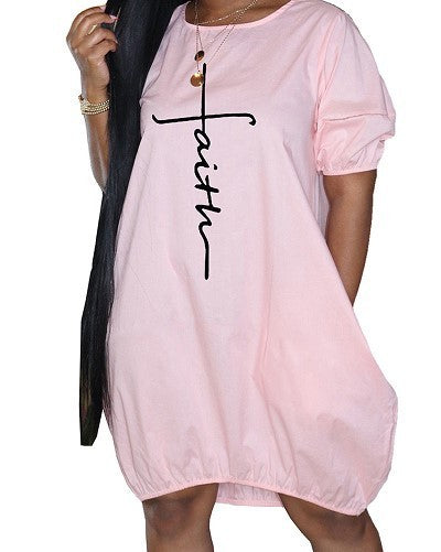 Women Fashion Casual Plus Size Printed Dress