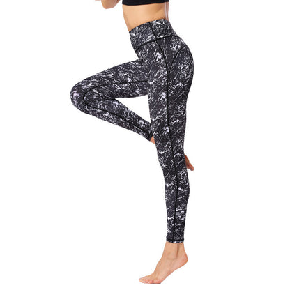 Women Casual High Waist Floral Printed Quick Drying Camouflage Yoga Leggings