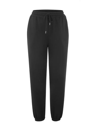 Women'S Casual Solid Color Loose Comfortable Drawstring Waist Fitness Jogger Pants