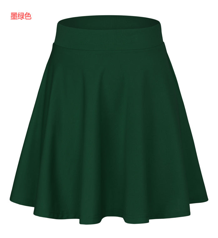 Women Fashion Casual Solid Color A- Line Skirt