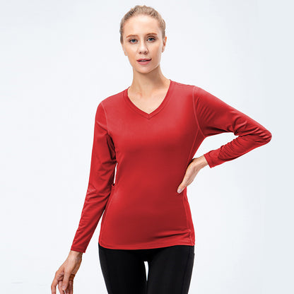 Camiseta deportiva informal de manga larga para correr y de secado rápido para mujer