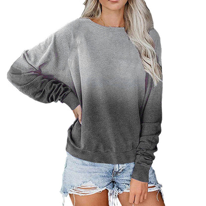 Women Casual Gradient Long Sleeve Sweatshirt