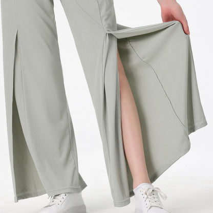 Women Casual Solid Color Yoga Loose Straight Leg Fitness Pants