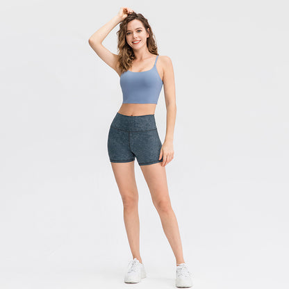 Women'S Casual Nude Printed High-Elastic Tight-Fitting Sports Quick-Drying Fitness 3-Point Biker Shorts