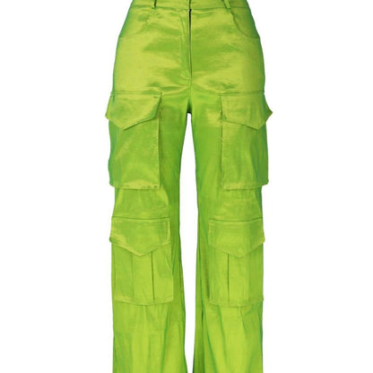 Women Fashion Casual Solid Color Multi-Pocket Cargo Pants
