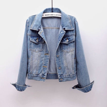 Chaqueta vaquera informal con capucha y parches para mujer