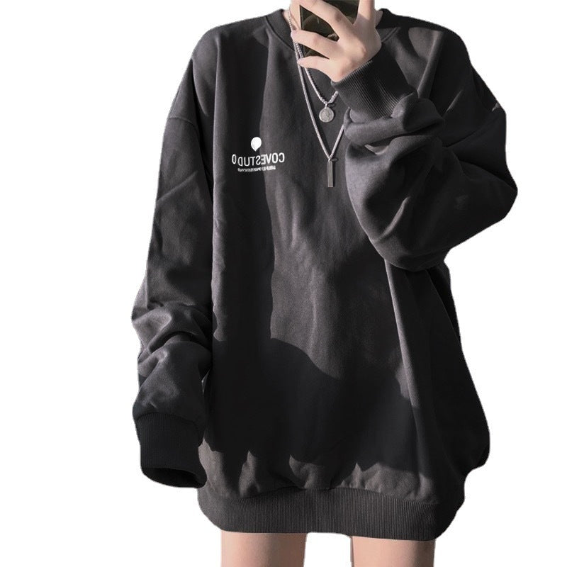 Women Street Casual Letter Print Loose Sweatshirt