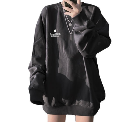 Women Street Casual Letter Print Loose Sweatshirt