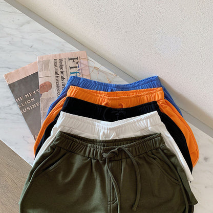 Women Summer Loose High Waist Casual Solid Color Sports Wide Leg Shorts